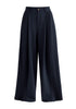 High Waisted Wide Leg Tailored Trousers with Pleated Side Panels