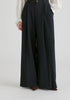 High Waisted Wide Leg Tailored Trousers with Pleated Side Panels