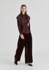 Striped Triangle Scarf in Wine Front