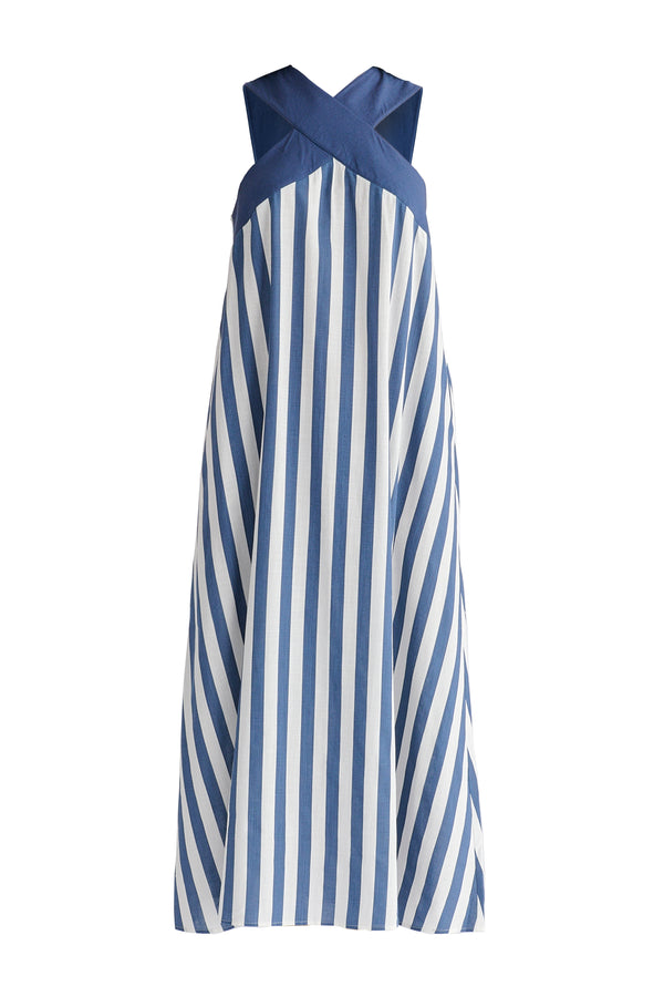 Cross Strap Halterneck Maxi Dress