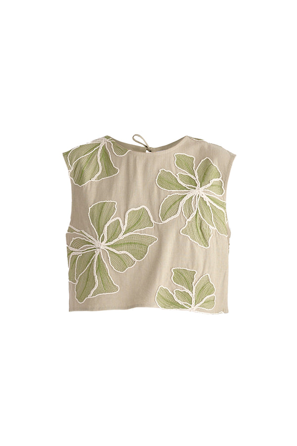 Floral Embroidered Cropped Top