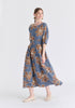 Floral Embroidered Relax Fit Top in Blue Side