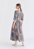 Floral Embroidered Relax Fit Top in Blue Back