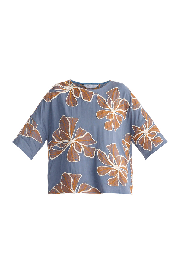 Floral Embroidered Relax Fit Top
