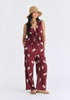 Leaf Embroidered Tie Front Waistcoat