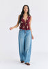 Leaf Embroidered Tie Front Waistcoat