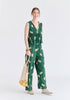 Leaf Embroidered Tie Front Waistcoat