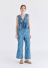 Leaf Embroidered Tie Front Waistcoat