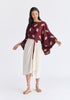 Leaf Embroidered Kimono Sleeves Top