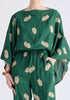 Leaf Embroidered Kimono Sleeves Top