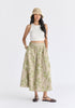 Floral Embroidered Midi Skirt in Green Front