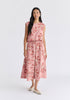 Floral Embroidered Midi Skirt in Pink Front