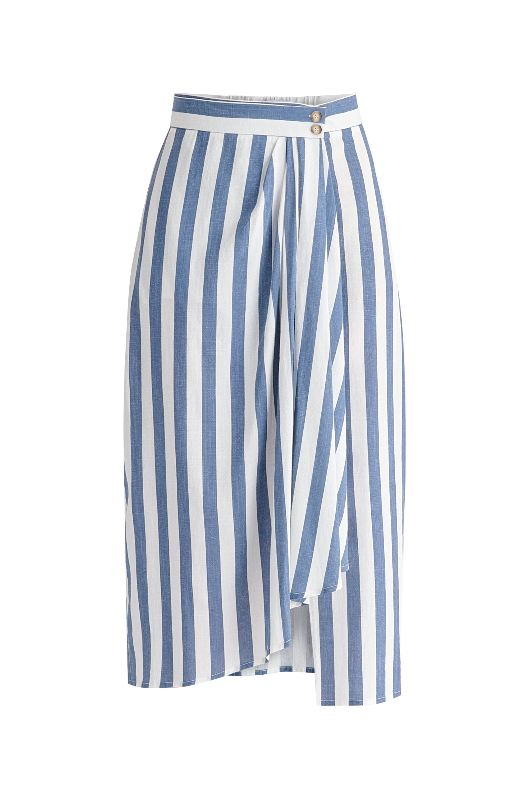 Draped Wrap Midi Skirt
