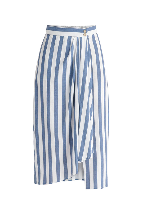 Draped Wrap Midi Skirt