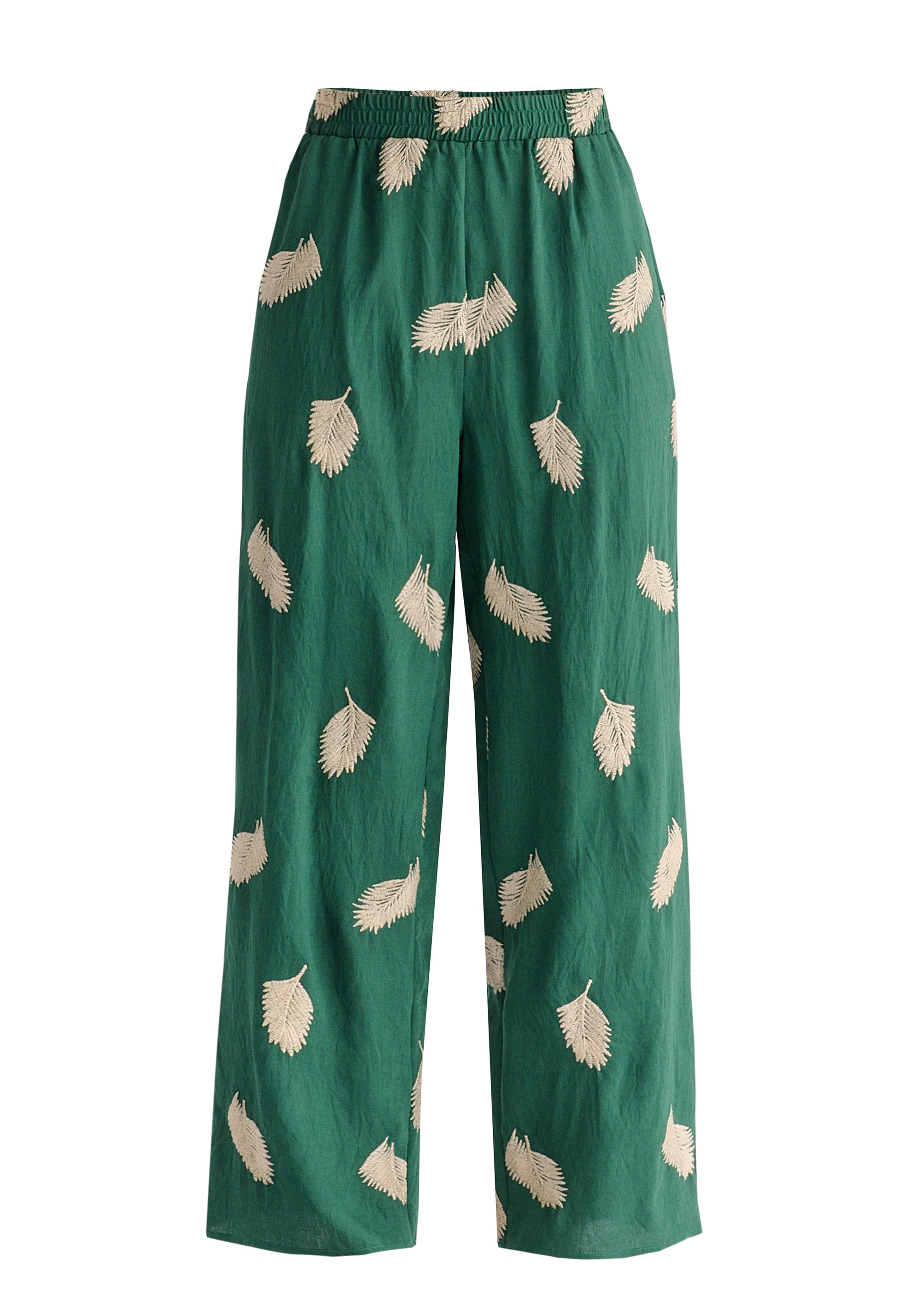 Leaf Embroidered Trousers