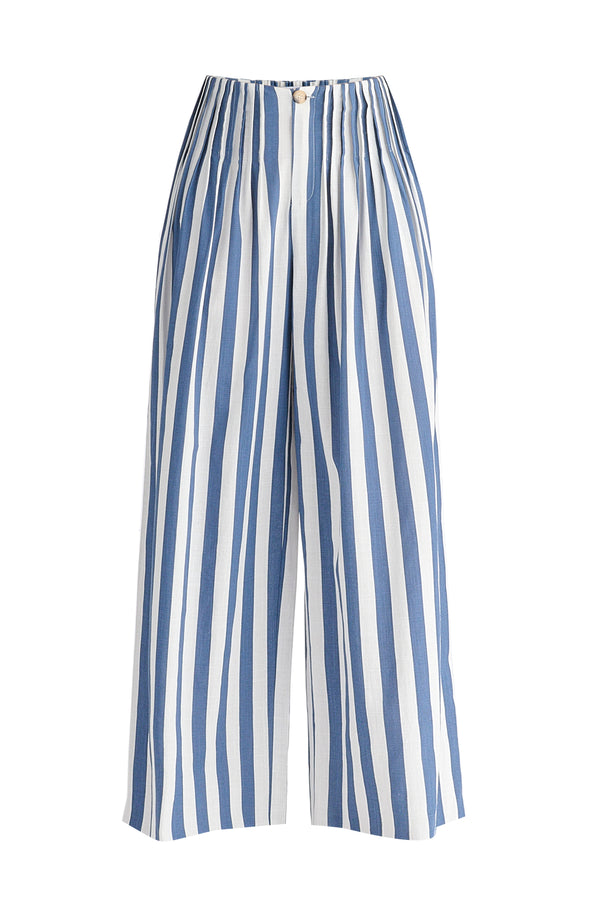 Front Pleats Detail Wide Leg Trousers