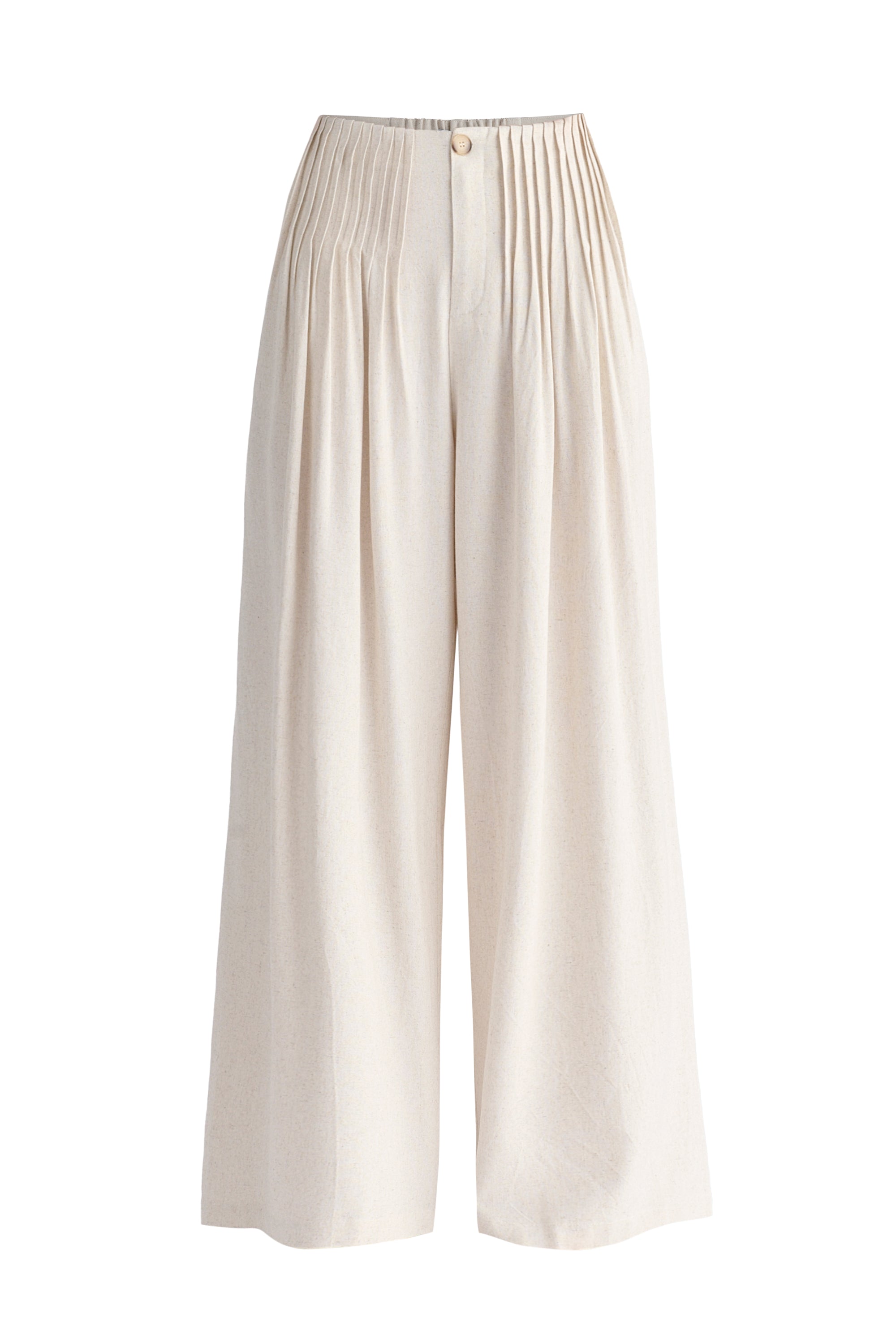 Front Pleats Detail Wide Leg Trousers