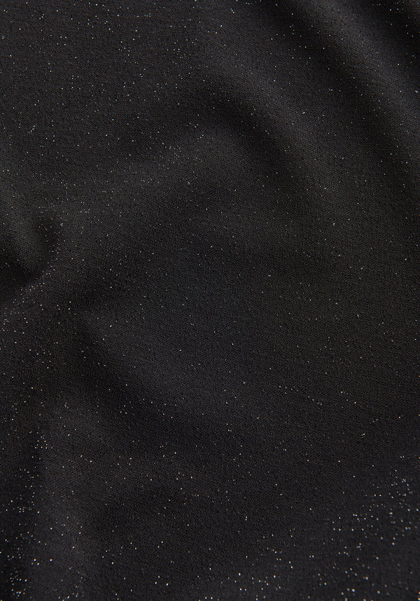Paisie Sparkly Cut Out Dress in Black Fabric