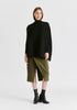 Paisie Turtleneck Ribbed Jumper in Black