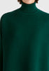 Paisie Turtleneck Ribbed Jumper in Dark Green Close Up