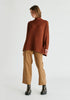Paisie Turtleneck Ribbed Jumper in Brown Front
