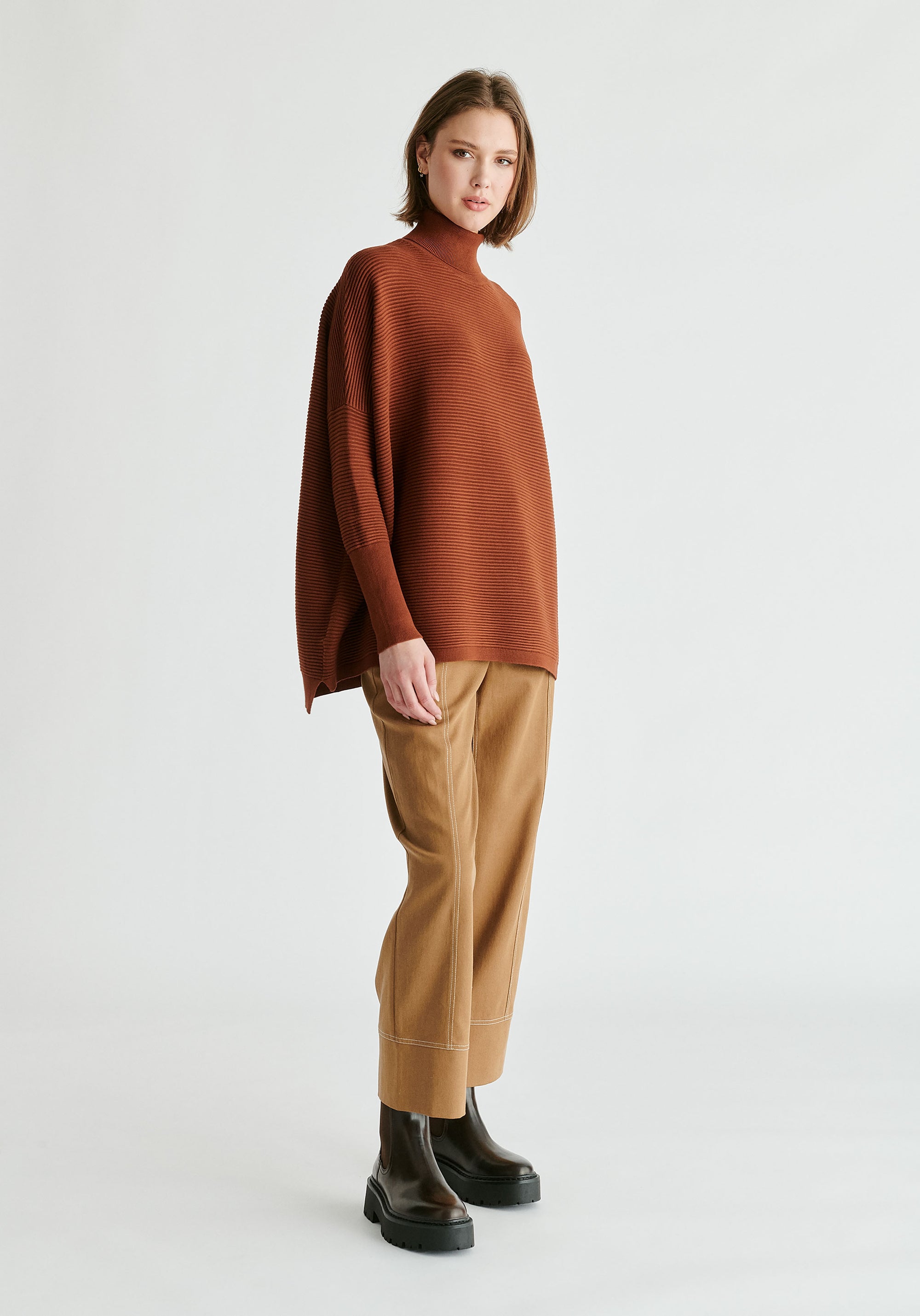 Paisie Turtleneck Ribbed Jumper