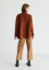 Paisie Turtleneck Ribbed Jumper in Brown Back