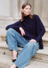 Paisie Turtleneck Ribbed Jumper in Navy Photoshoot