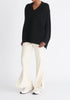 Paisie V-Neck Ribbed Jumper in Black