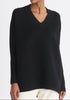 Paisie V-Neck Ribbed Jumper in Black