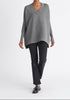 Paisie V-Neck Ribbed Jumper in Grey