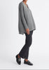 Paisie V-Neck Ribbed Jumper in Grey Side