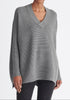 Paisie V-Neck Ribbed Jumper in Grey