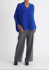 Paisie V-Neck Ribbed Jumper in Royal Blue