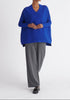 Paisie V-Neck Ribbed Jumper in Royal Blue