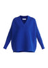 Paisie V-Neck Ribbed Jumper in Royal Blue Cut Out