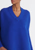 Paisie V-Neck Ribbed Jumper in Royal Blue Close Up