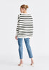 Paisie V-Neck Ribbed Jumper in White and Black Back