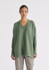 Paisie V-Neck Ribbed Jumper in Sage Green
