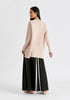 Paisie V-Neck Ribbed Jumper In Blush Back