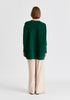 Paisie V-Neck Ribbed Jumper In Dark Green Back