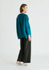 Paisie V-Neck Ribbed Jumper in Ocean Blue Back