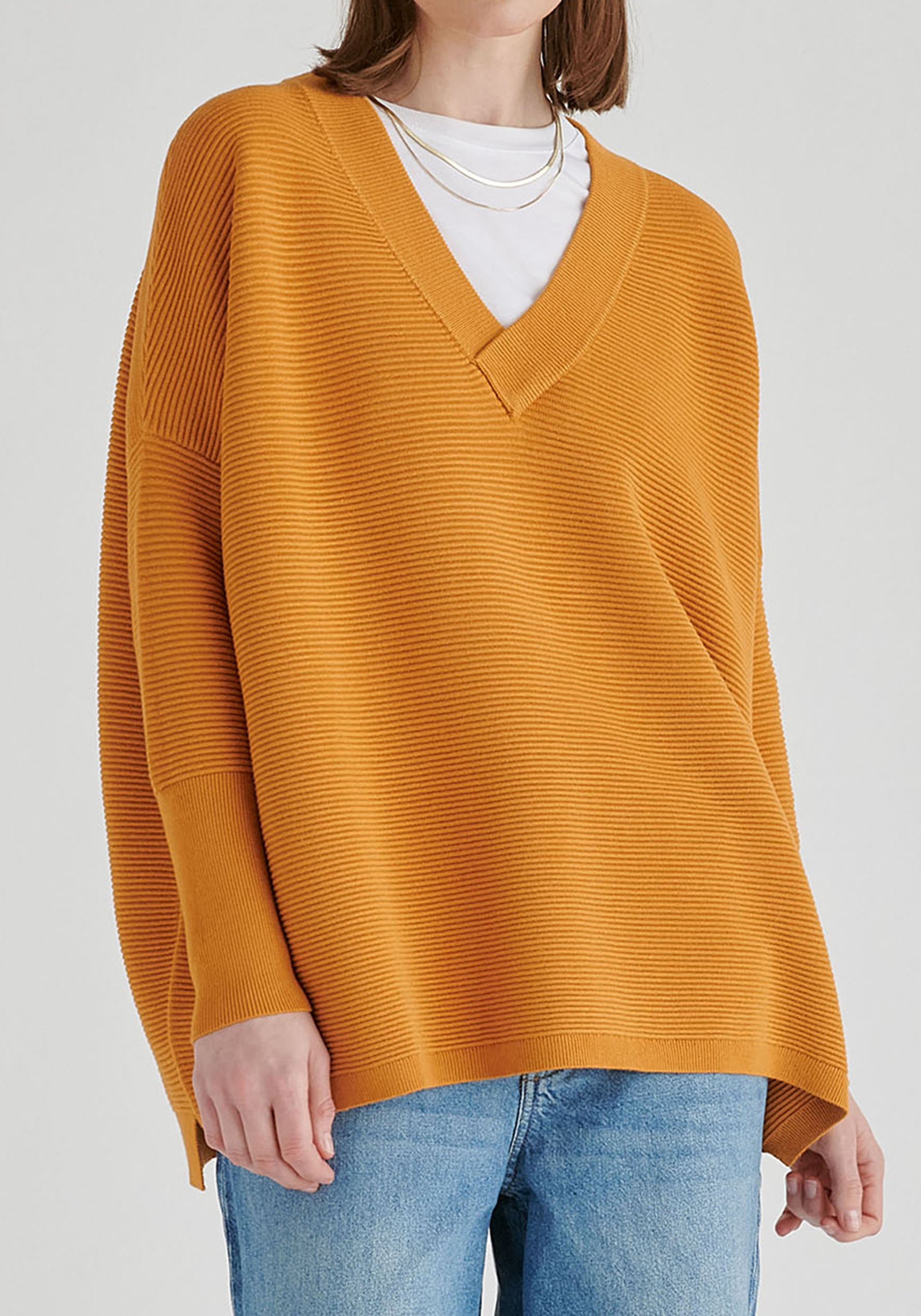 Paisie V-Neck Ribbed Jumper