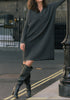 Paisie V-Neck Ribbed Jumper Dress