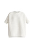Paisie Short Sleeve Ribbed Jumper In White and Multicolour Speckles