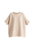 Paisie Short Sleeve Ribbed Jumper In Beige Cutout