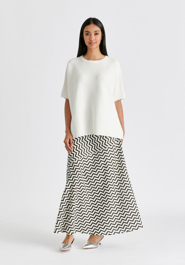 Paisie Short Sleeve Ribbed Jumper In White