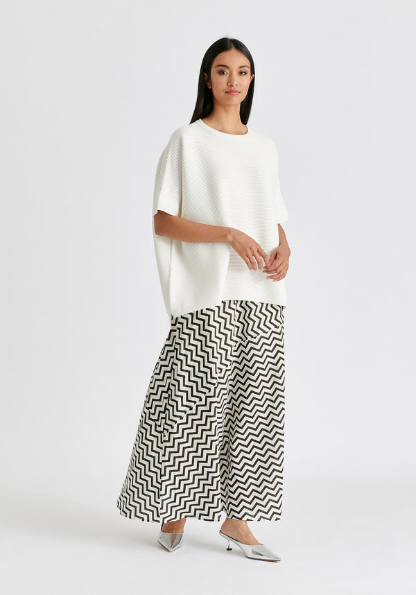 Paisie Short Sleeve Ribbed Jumper In White Side