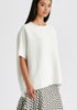 Paisie Short Sleeve Ribbed Jumper In White Closeup
