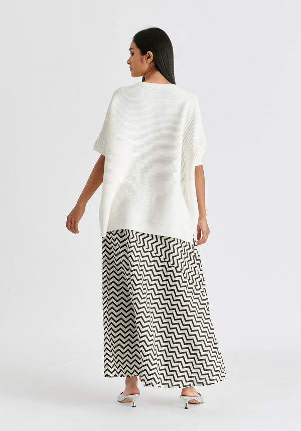 Paisie Short Sleeve Ribbed Jumper In White Back